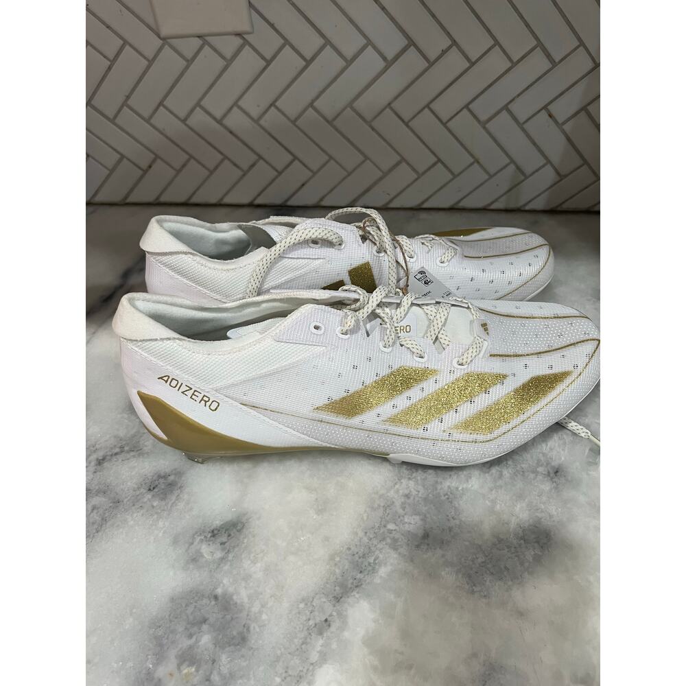 Adidas Adizero Electric Football Cleats White Gold Men’s Size 10.5 New IE4381